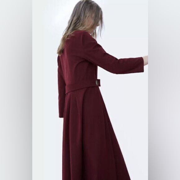 Zara Burgundy Midi Dress - Picture 3 of 5